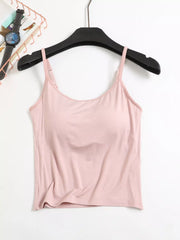 Pink padded cami with matching shorts