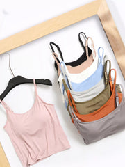 Pink padded tank and color options display