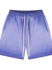 Blue-violet ombre drawstring shorts
