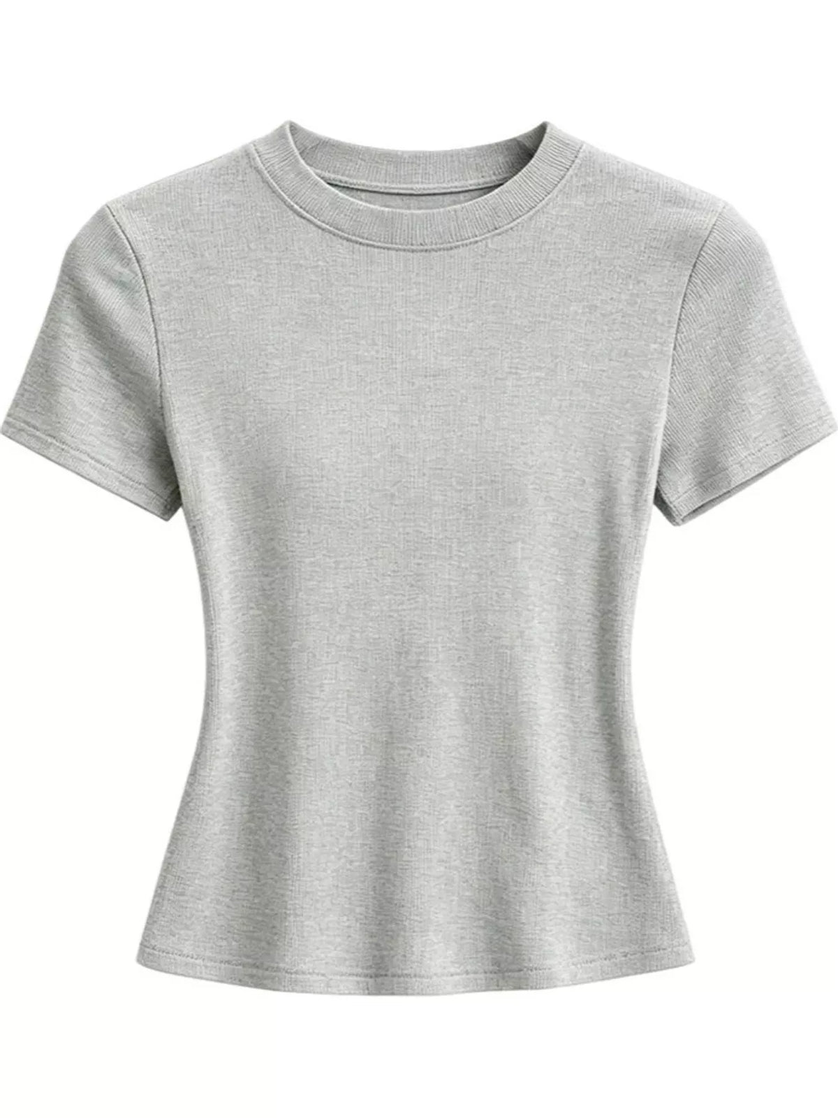 Brown crew neck T-shirt shown from the front.
