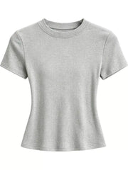 Brown crew neck T-shirt shown from the front.