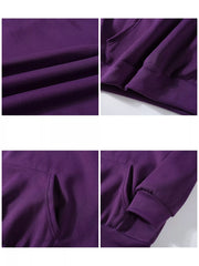 Close-up collage of purple hoodie fabric, ribbed cuff and seams