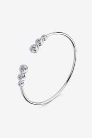 Detail of the open cuff bracelet and stone settings