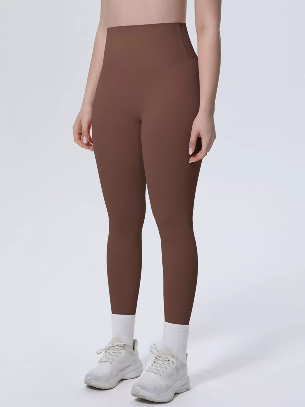 Back view showing fit of high-waisted seamless active leggings