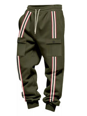 Olive green cargo joggers displayed from the front