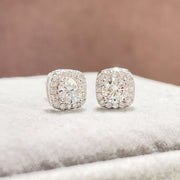 1 carat moissanite stud earrings in 925 sterling silver