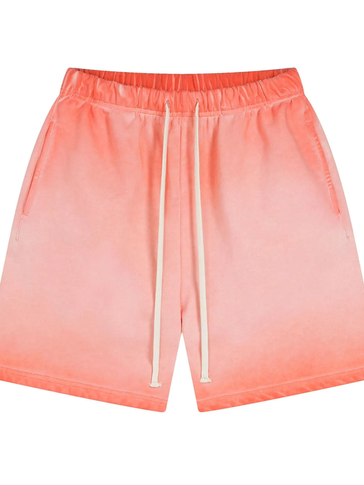 Coral ombre drawstring shorts