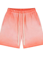 Coral ombre drawstring shorts