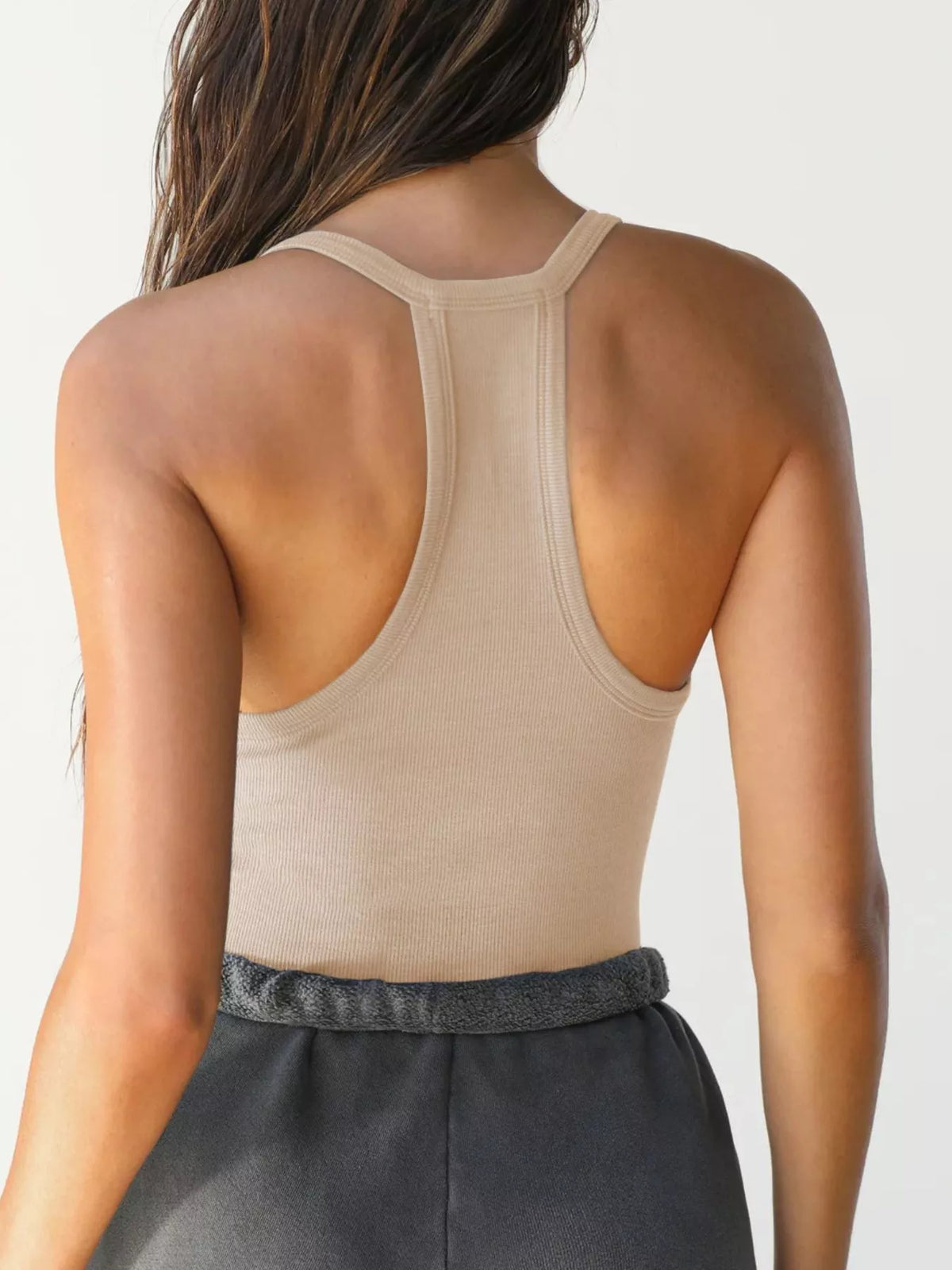 Beige cami racerback rear view
