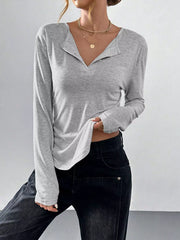 Gray long-sleeve T-shirt shown from the front