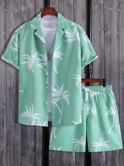 Men’s palm-print shirt and shorts set, alternate product image