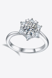1 carat moissanite ring in 925 sterling silver with zircon details, side view
