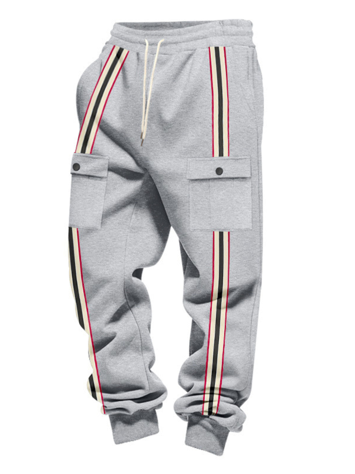 Rear view of gray joggers showing the back pocket