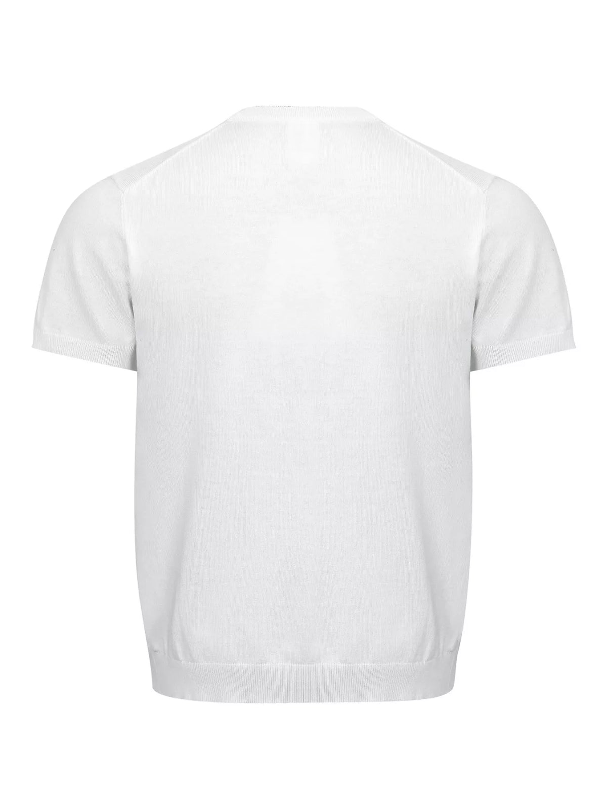 Plain white knit top viewed from the back