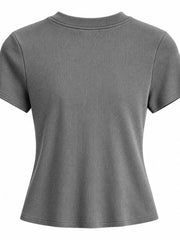 Light gray slim-fit crew neck T-shirt shown from the front.