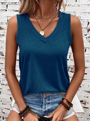 Back view of black sleeveless tank top
