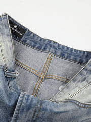 Close-up of inside waistband and denim seams