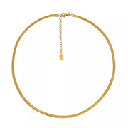 Gold-tone chain shown in a circular shape with extension chain