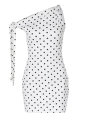 Polka dot mini dress, front product view