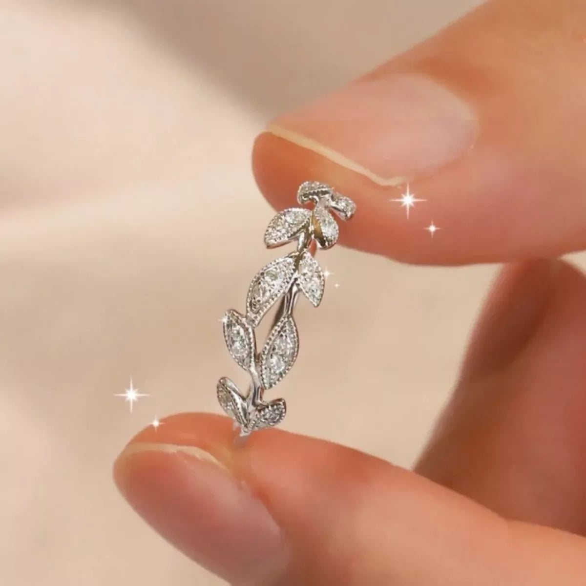 925 sterling silver leaf ring