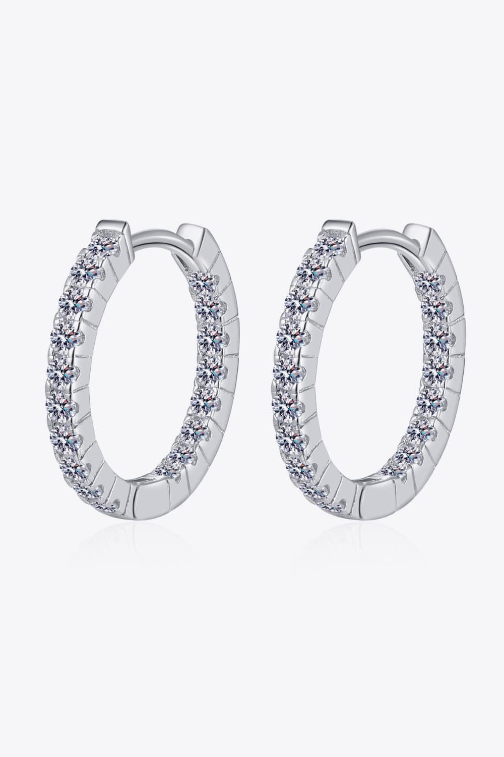 Moissanite 925 Sterling Silver Huggie Earrings — Presentation box for the earrings