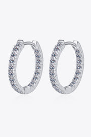 Moissanite 925 Sterling Silver Huggie Earrings — Presentation box for the earrings