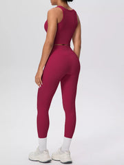Pink tank and leggings shown from the front