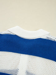 Back neckline and crochet-knit texture