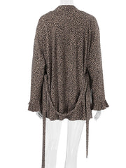 Leopard-print three-piece lounge set, rear view