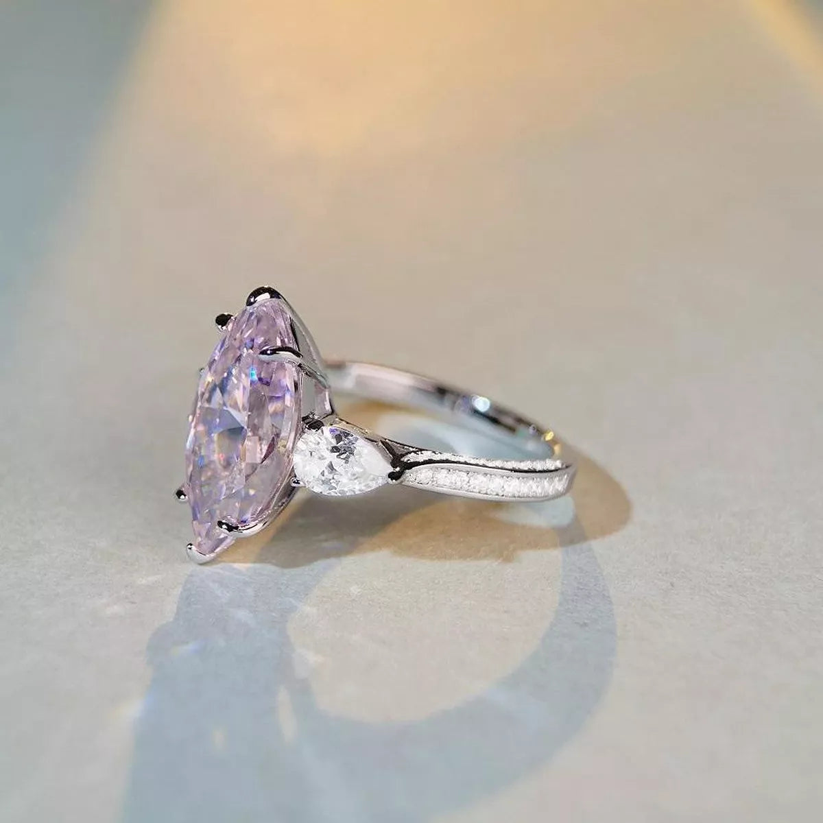 925 sterling silver geometric ring, back view