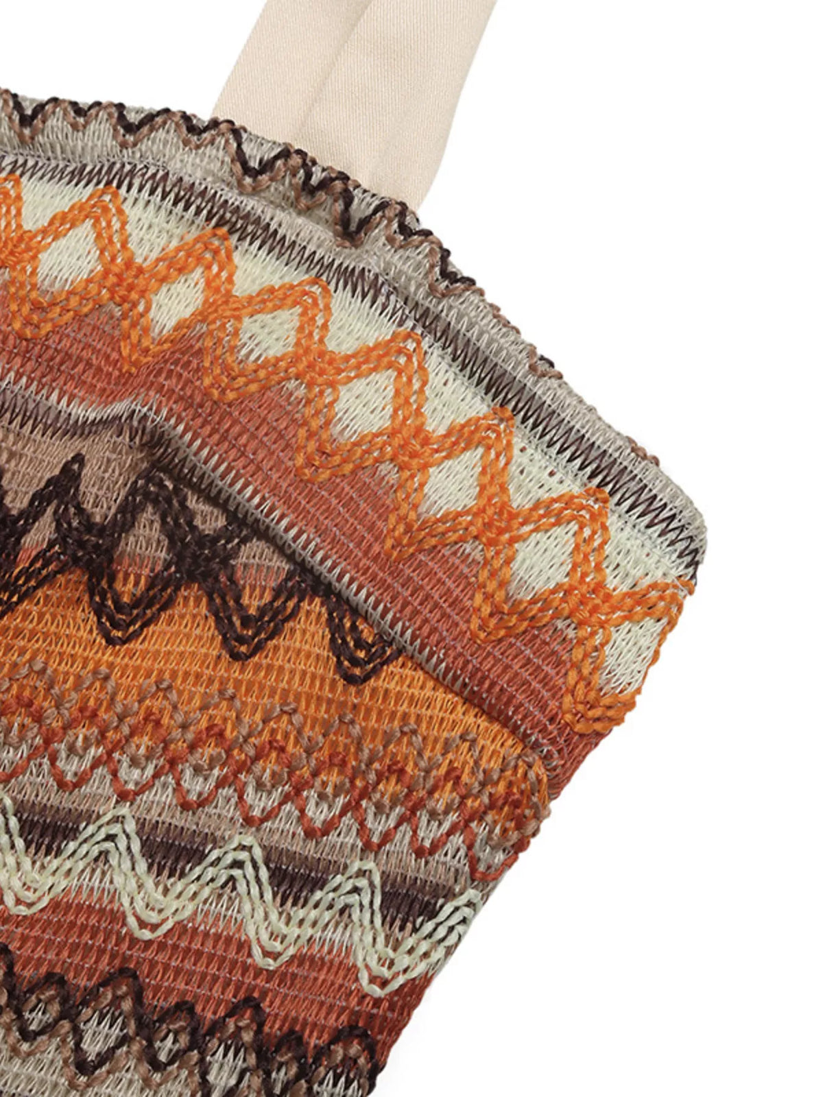 Close-up of geometric patterned bodice