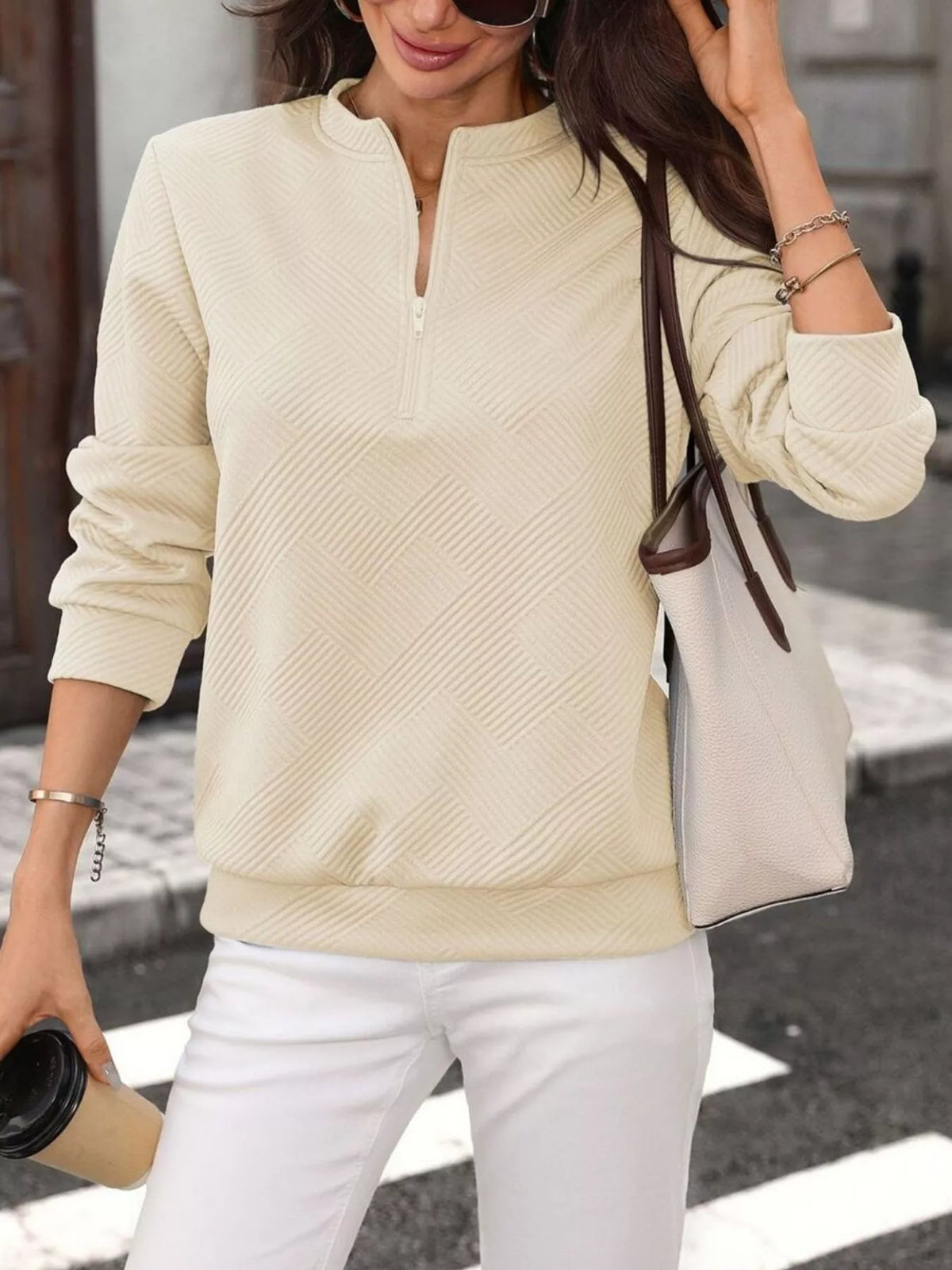 Front view of sweatshirt in alternate color