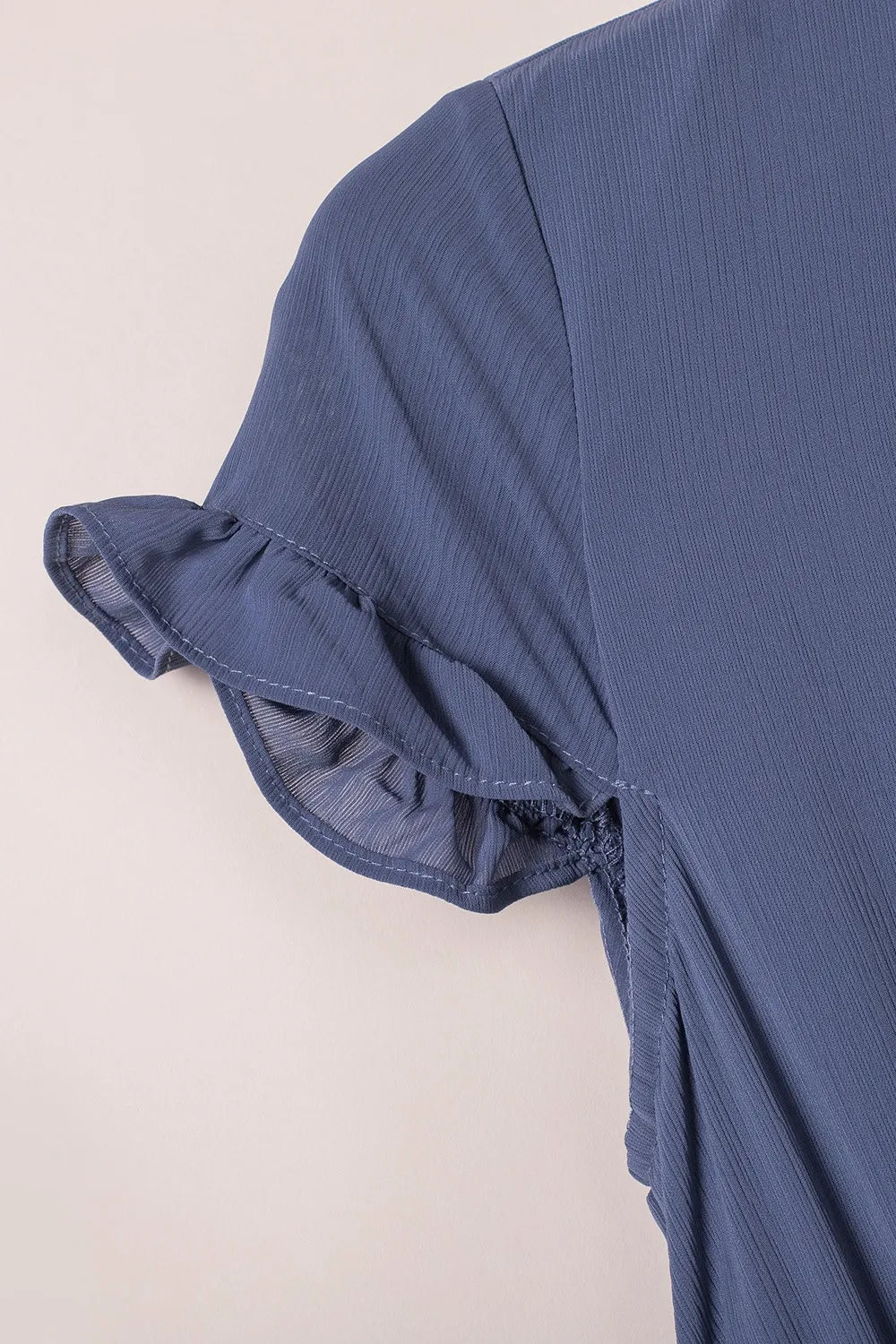 Close-up of flutter sleeve edge