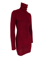 Side product view of burgundy dress