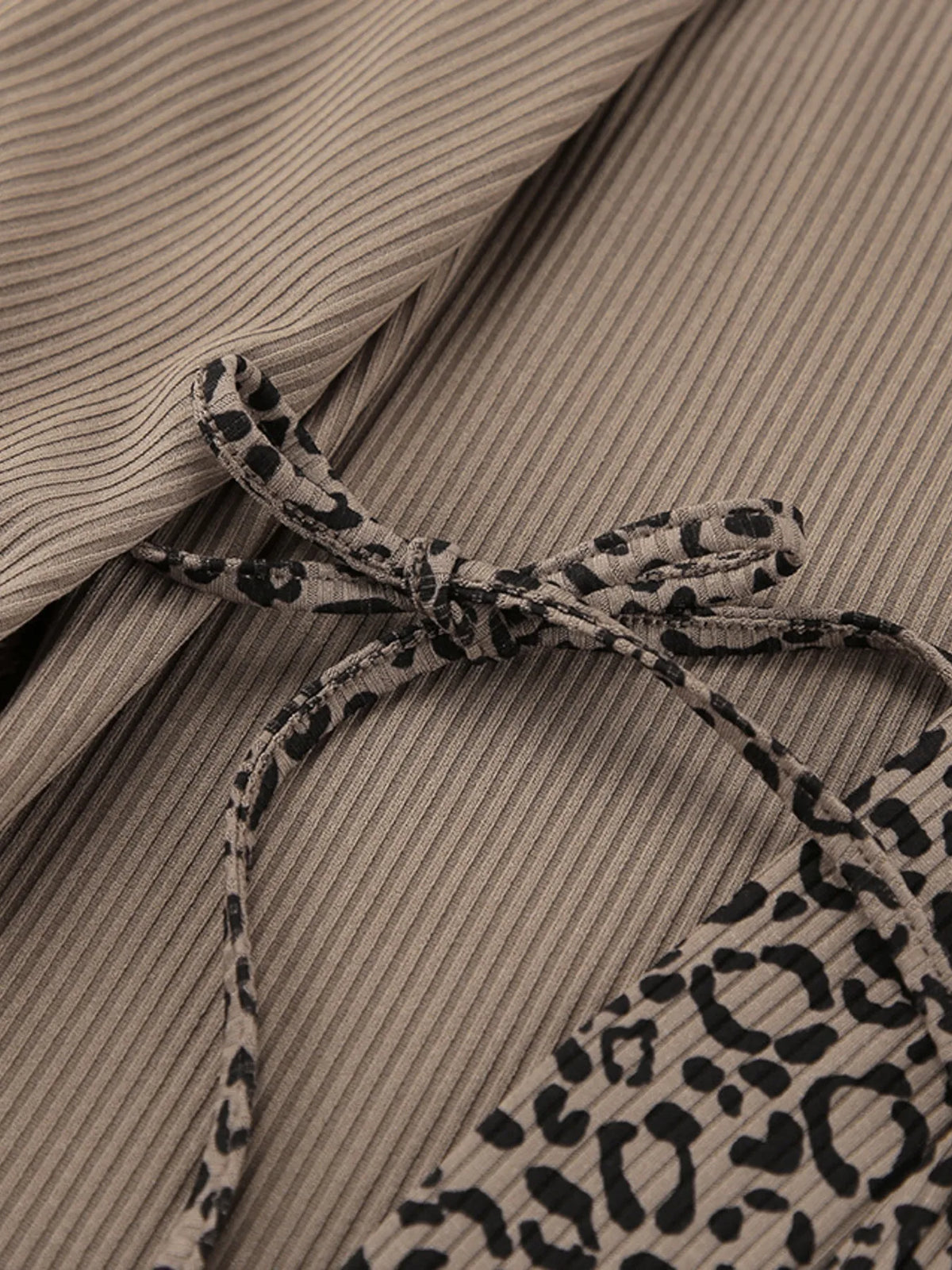 Leopard-print lounge set with cardigan shown from front