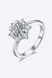 1 carat moissanite ring in 925 sterling silver with zircon details