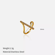 Gold-tone irregular ring with 16 mm measurement and 1.3 g stainless steel specifications