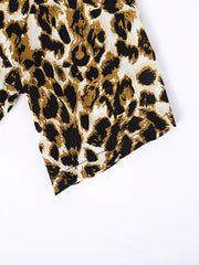 Close-up of the leopard-print shirt sleeve