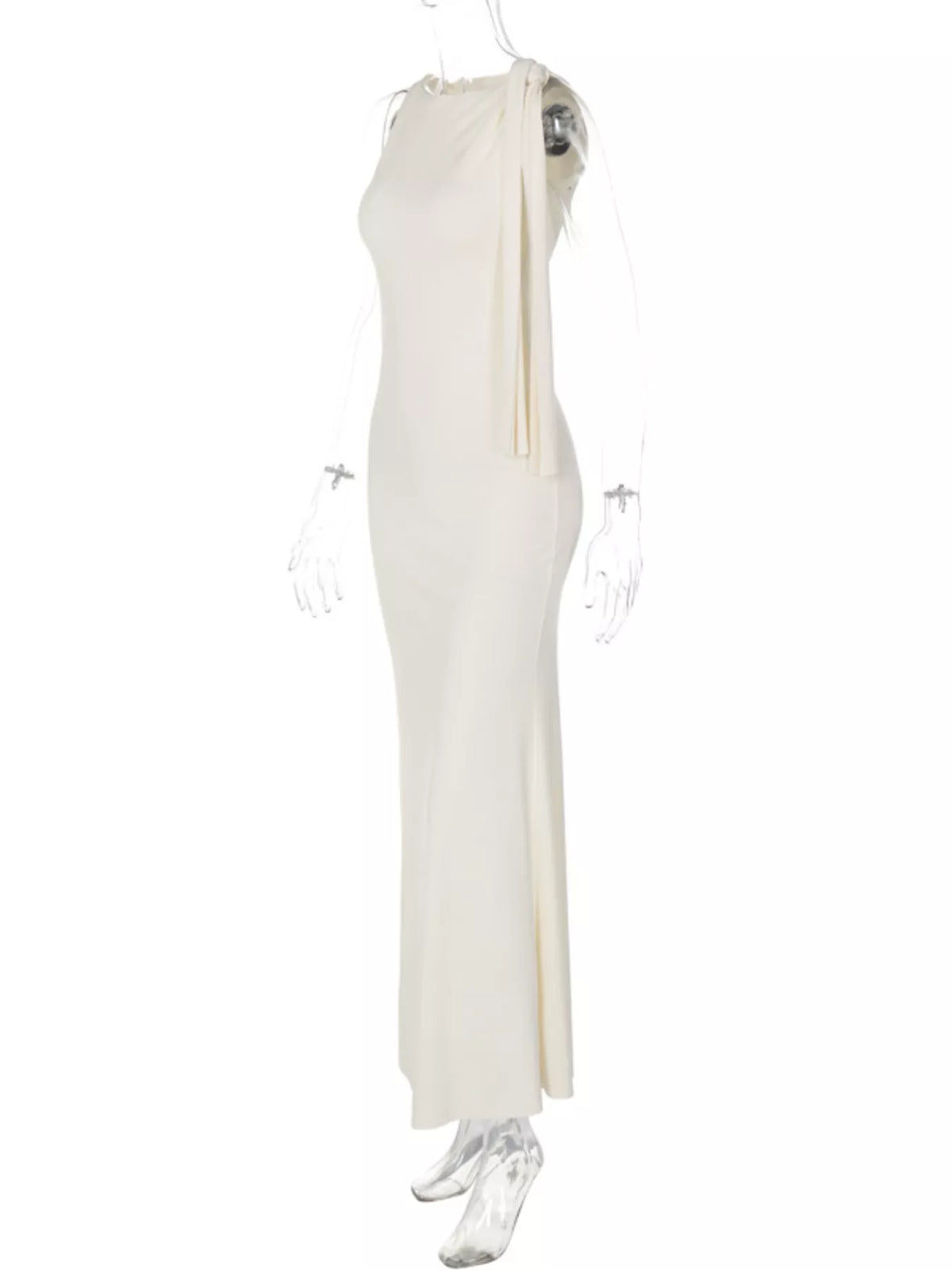Ivory maxi dress, side product view