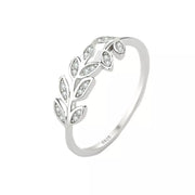 925 sterling silver leaf ring, alternate view