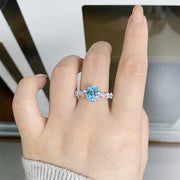925 sterling silver oval ring, side view