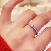 0.5 carat moissanite solitaire ring in 925 sterling silver, back view