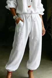 Full-size off-shoulder top and pants set plus size