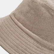 Light purple wide-brim bucket hat shown from the front