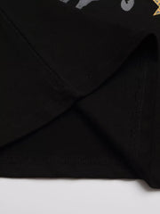 Close-up of black T-shirt hem