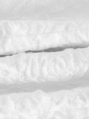 Close-up showing layered surface texture across dress fabric