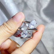 Side view of the moissanite ring showing its raised setting