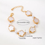 18k gold-plated alloy flower bracelet, side view
