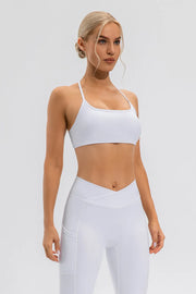White active cami and leggings, front view