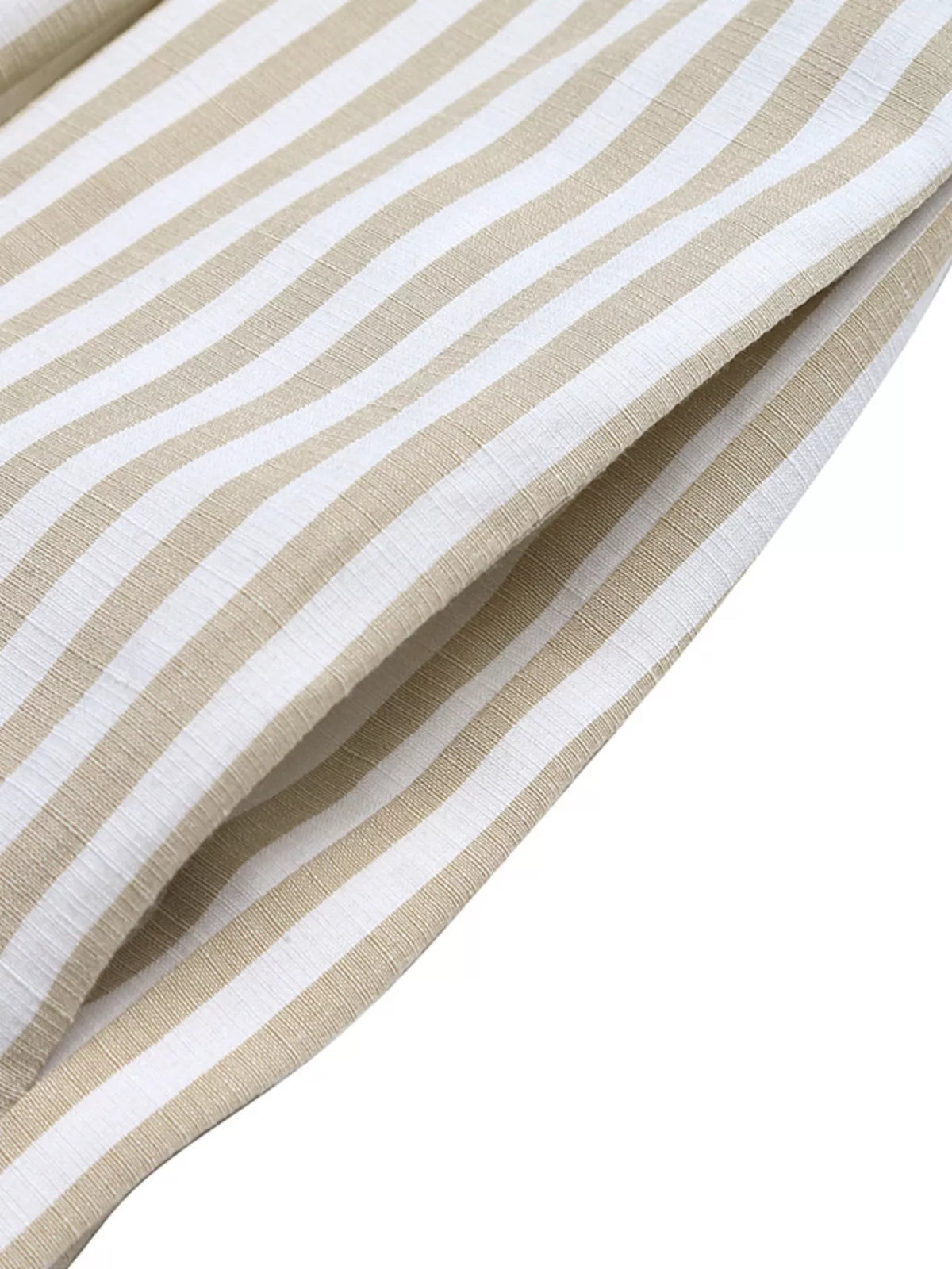 Close-up of khaki-and-white stripe fabric